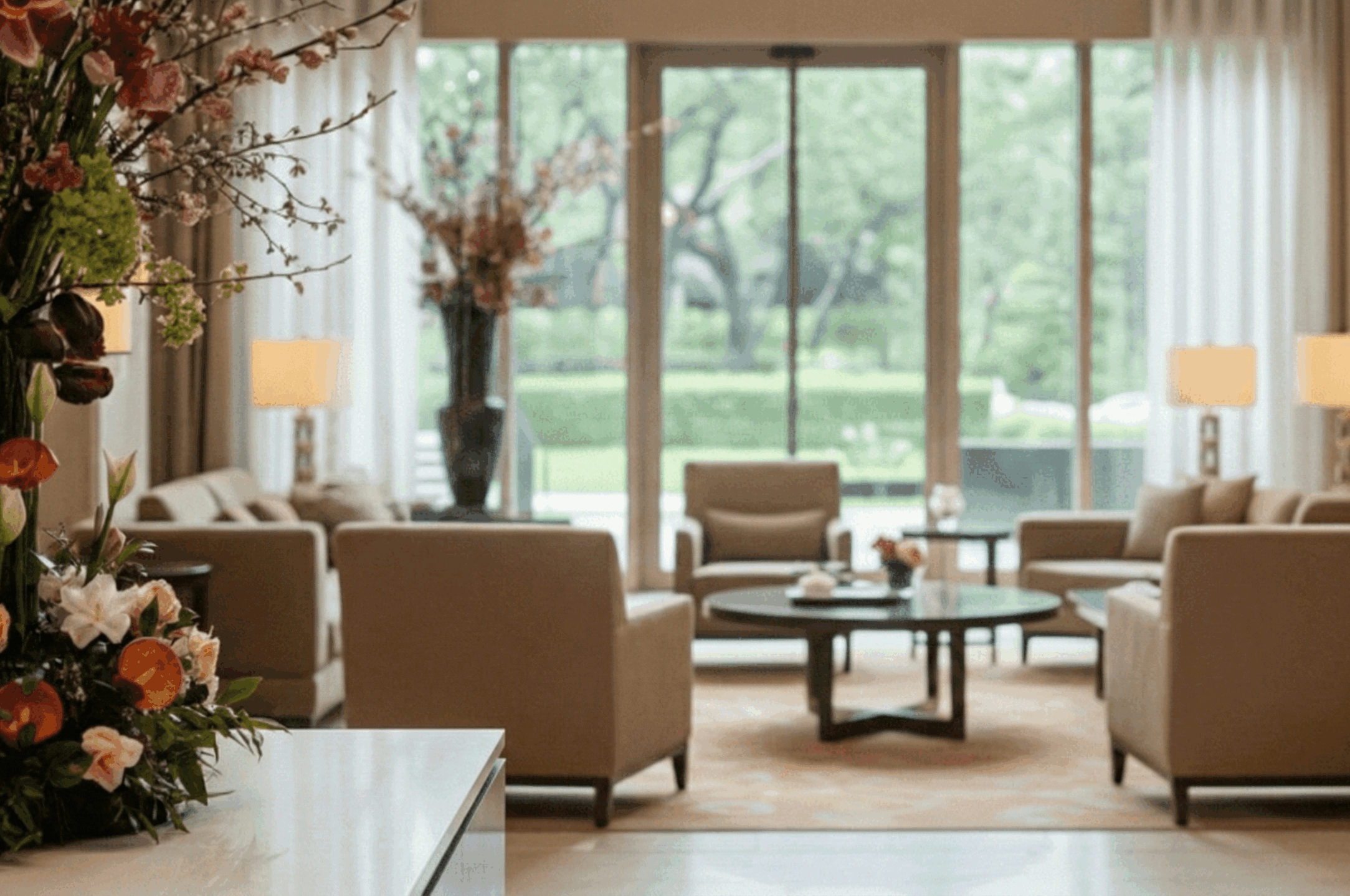 エントランスで香りをまとわせる高級ホテルロビーの様子