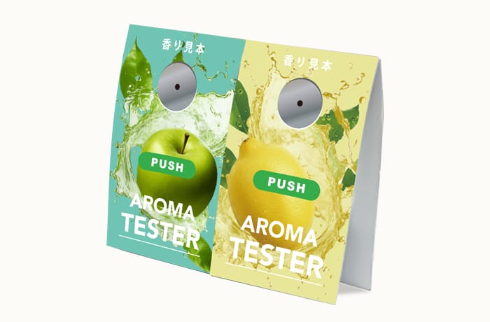 プッシュタイプの香り見本（アロマテスター）の外観